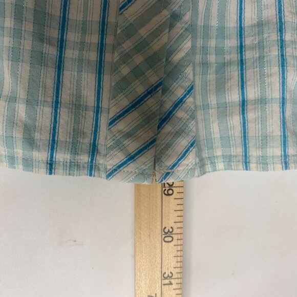 Ariat Western‎ Shirt Mens XXL Blue Plaid Rhinestone Snap Cowboy Rodeo - Picture 10 of 10